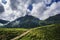 Trail to Wildseeloder house and Wildsee lake, historical and nature reserve place in Alps, Fieberbrunn