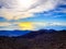 Trail at the top of the Teide with view of the caldera and the island of Tenerife