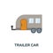 Trailer Car flat icon. Color simple element from car servise collection. Creative Trailer Car icon for web design