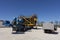 Trailer carrying monster mining dump truck chassis for Adani