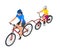 Trailer cycle or Bicycle attachment. Co-pilot bicycle mother and young son bicycling together on a tandem bike in the
