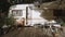 Trailer exterior with nobody, camper van at nature