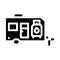 trailer with gas cylinder glyph icon vector illustration