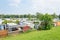 Trailer homes on a camping in Lemmer.