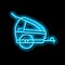 trailer kid for bicycle neon glow icon illustration