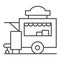 Trailer kiosk thin line icon, Street food concept, Street kiosk sign on white background, Food trailer icon in outline