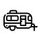 trailer mobile house line icon vector illustration