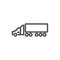 Trailer truck icon vector. Line transportation symbol.
