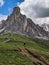 Trailrunning Giau Pass Hochalppass, Passo di Giau popular travel destination in the Dolomites, Dolomite, Italy