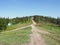 Trails at Klimczok mount 1 117 m in Silesian Beskids near European Bielsko-Biala city in Poland