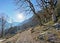 Trails for walking, hiking, sports and recreation around the KlÃ¶ntalersee reservoir lake / or Kloentalersee - Switzerland