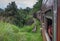 The train acrossing the Nine Arches Demodara Bridge,  Ella. Sri Lanka