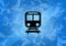 Train aesthetic abstract icon on blue background