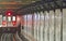 Train arrives in the underground station, New York