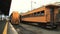 Train arriving at Dunedin Railway Station,New Zealand