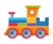 Train Baby Toy, Cute Colorful Plastic Plaything for Toddler Kids Flat Vector Illustration
