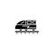 Train black icon concept. Train flat vector symbol, sign, illustration.