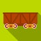 Train cargo wagon icon, flat style