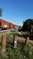 Train carrying containers stopped on rail tracks at Pompano Beach Florida