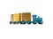 A train carrying gold bars. 3D illustration