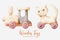 Train and cat wooden toys watercolor set collection art graphic design illustration