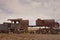 Train cemetery, abandoned trains, Salar de Uyuni, Bolivia, South America