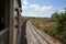 Train on the circle line in Yangon