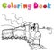 Train coloring page vector