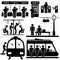 Train Commuter Station Subway Man Pictogram