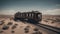 train in the desert An apocalyptic train that survives the end of the world on a dusty and desolate railway.