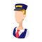 Train driver cartoon icon