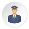 Train driver icon, cartoon style