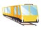 Train engine flat cartoon. Railroad passenger train or carriage. Train transport railway, carriage travel locomotive