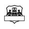 Train Engineers Arms Crossed Diesel Train Crest Retro Black and White