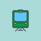 Train filled outline icon, line vector sign, flat colorful pictogram. Symbol, logo illustration. Pixel perfect.