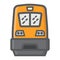 Train filled outline icon, transport and vehicle