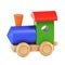 Train font on wheels letter 3d rendering