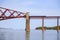 Train on the Forth Bridge in Scotland