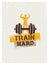 Train Hard Barbell Creative Workout and Fitness Motivation Concept. Vector Typography Grunge Banner