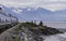 Train Heading Southwest Along the North Side of Turnagain Arm in Alaska