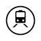 Train Icon in Circle line - vector iconic design