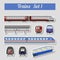 Train icon set. Subway, monorail, funicular transport.