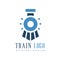 Train logo original design, railway transport badge vector Illustration