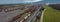 Train marshalling yard seen from above