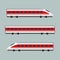 Train. Modern passenger express trains. Railway carriage. Railroad wagons. Vector illustration.