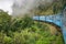 Train from Nuwara Eliya to Ella among tea plantations in the highlands of Sri Lanka