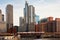 Train over the Chicago River on Lake Street