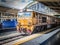 Train parking at platform in Hualampong station Bangkok Thailand