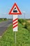 Train passage sign. Railroad crossing signs