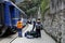 Train passengers arriving in Aguas Calientes Machu Pichuu